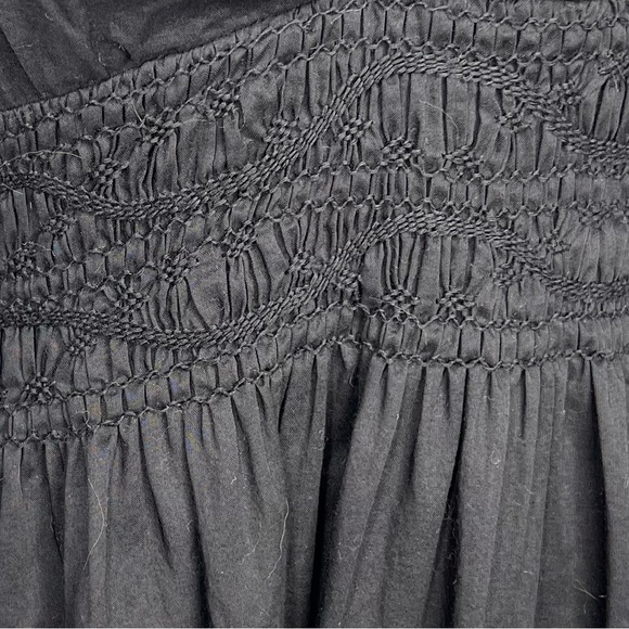VINCE Smocked Black Sundress Lined Cotton Size 6 - Picture 6 of 7